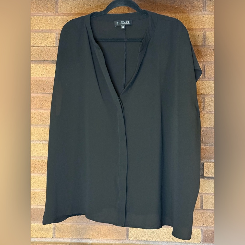 Eloquii Women's Black Blouse